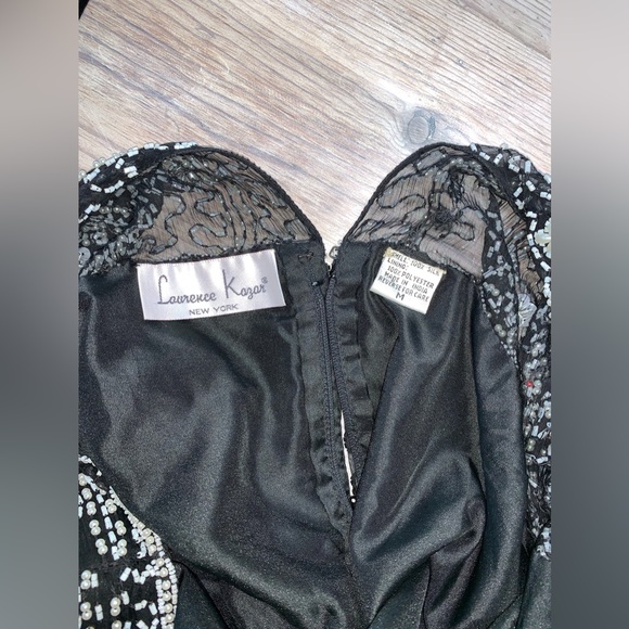 Stunning Laurence Kazar Long Sleeve Beaded Silk Dress - Picture 14 of 16